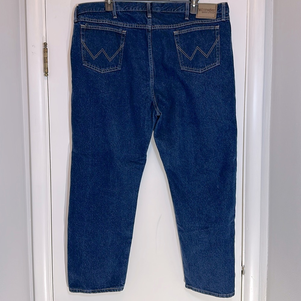Wrangler Rugged Wear Cotton Stretch Flex Denim Blue Jeans 48x30 - Picture 7 of 11